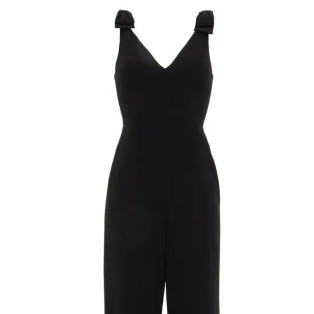 ZIMMERMANN Bow-embellished crepe wide-leg jumpsuit